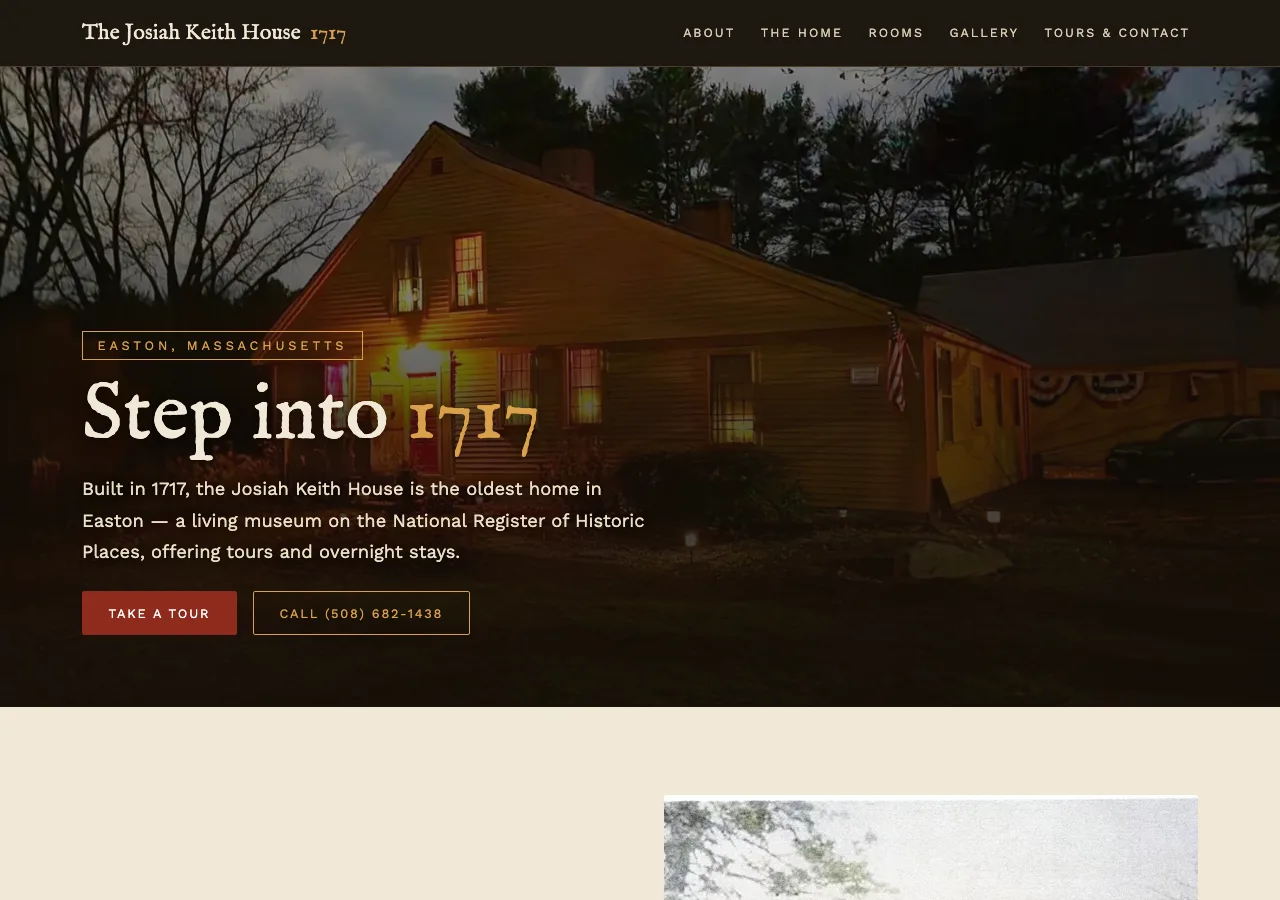 The Josiah Keith House 1717 &mdash; your new site