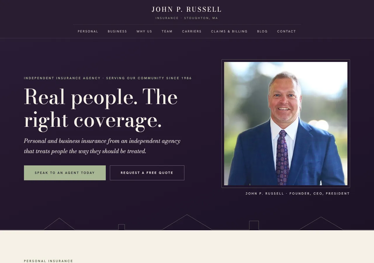 John P. Russell Insurance &mdash; your new site