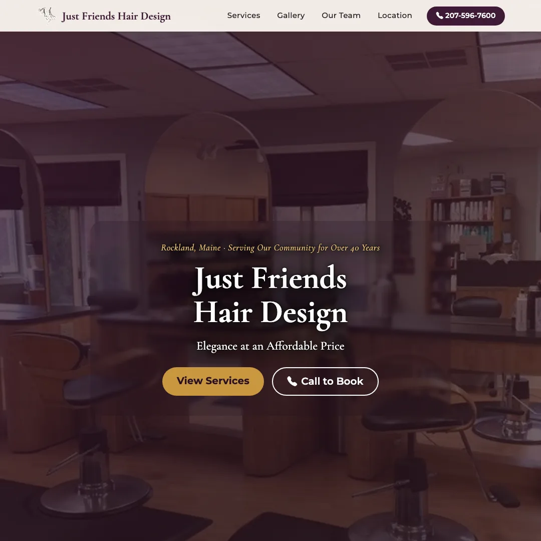 Just Friends Hair Design — new site