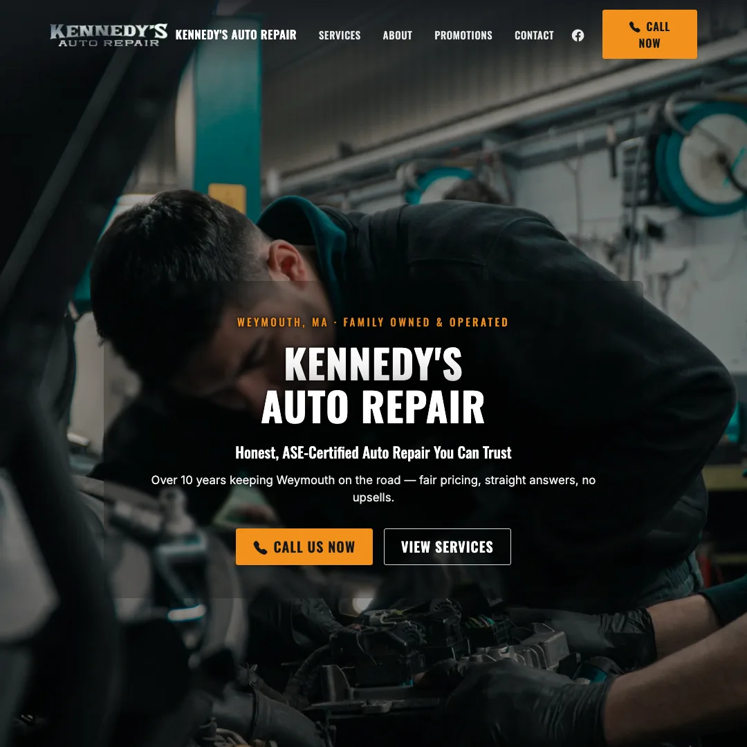 Kennedy's Auto Repair — new site by Wicked Fast Web