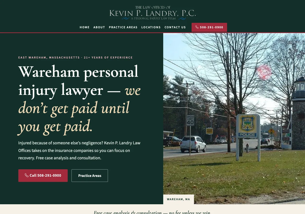 Kevin P. Landry Law Offices — new site by Wicked Fast Web