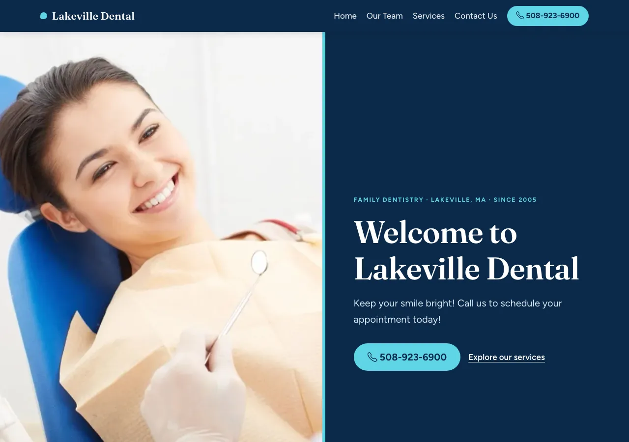 Lakeville Dental — new site by Wicked Fast Web