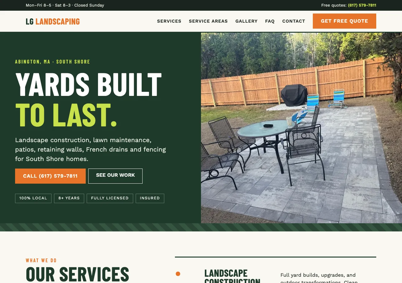 LG Landscaping &mdash; your new site