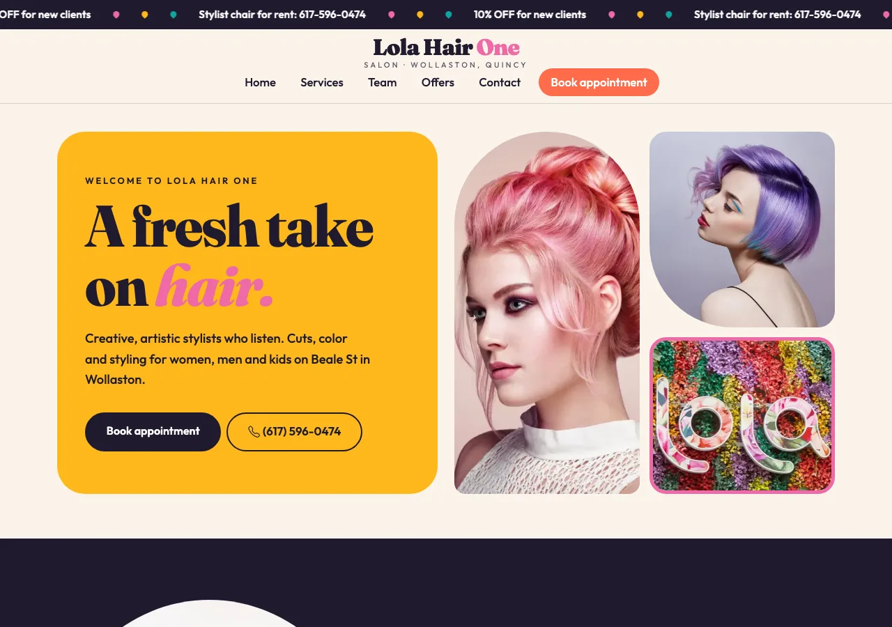 Lola Hair One — new site by Wicked Fast Web