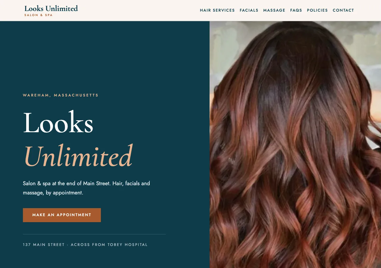 Looks Unlimited Salon & Spa — new site by Wicked Fast Web