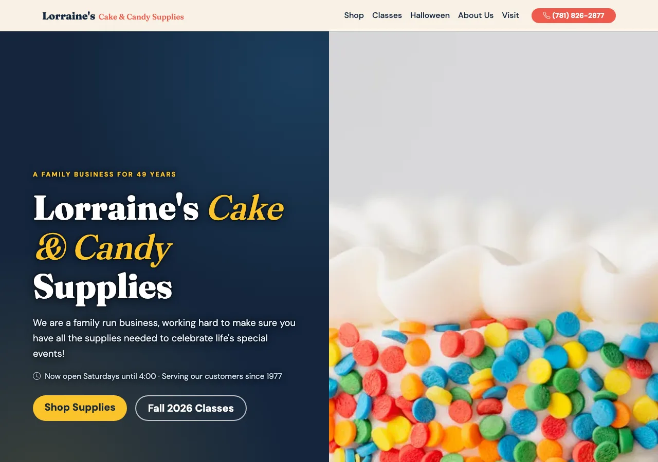 Lorraines Cake & Candy Supplies — new site by Wicked Fast Web