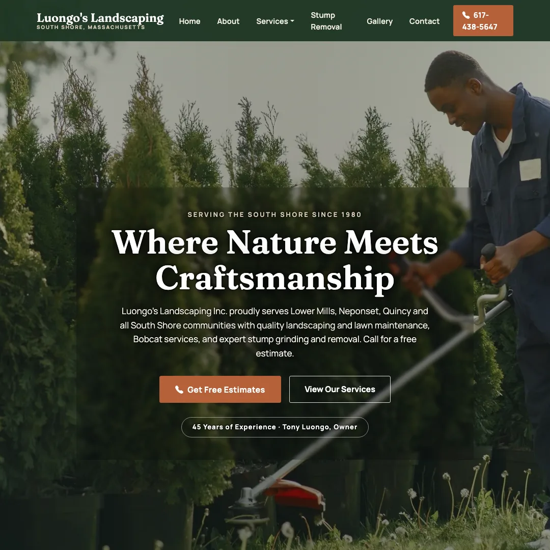 Luongo's Landscaping — new site by Wicked Fast Web