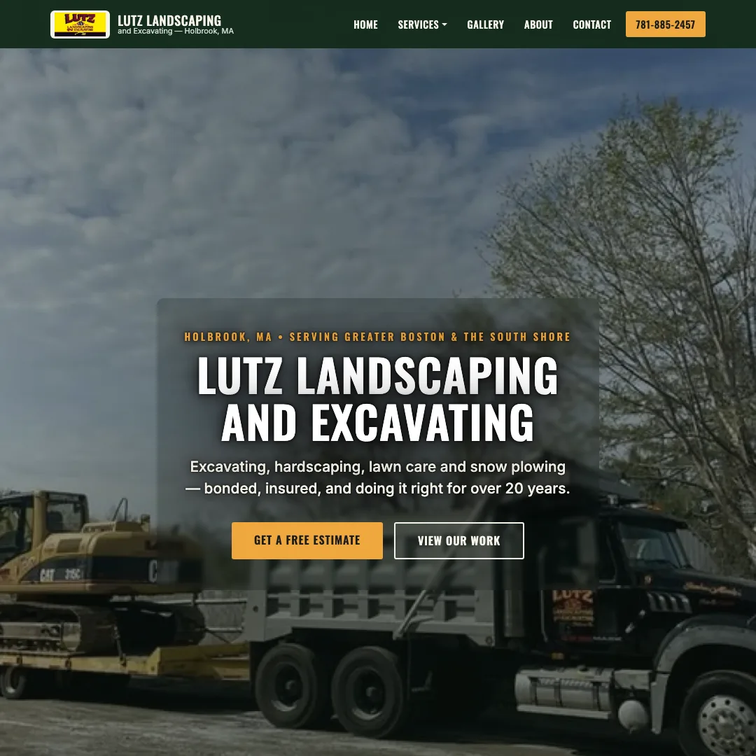 Lutz Landscaping and Excavating — new site by Wicked Fast Web