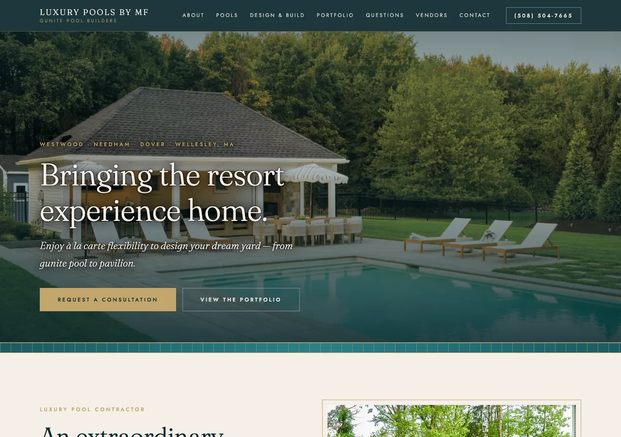 Luxury Pools By MF &mdash; your new site