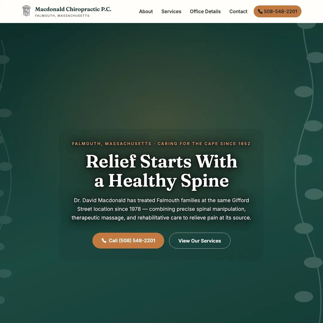 Macdonald Chiropractic P.C. — new site