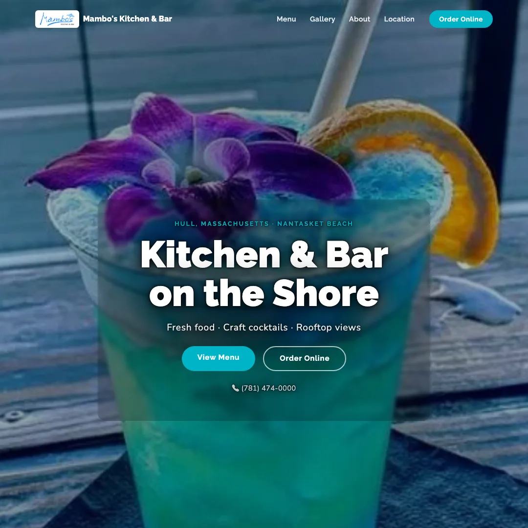 Mambo's Kitchen & Bar — new site by Wicked Fast Web