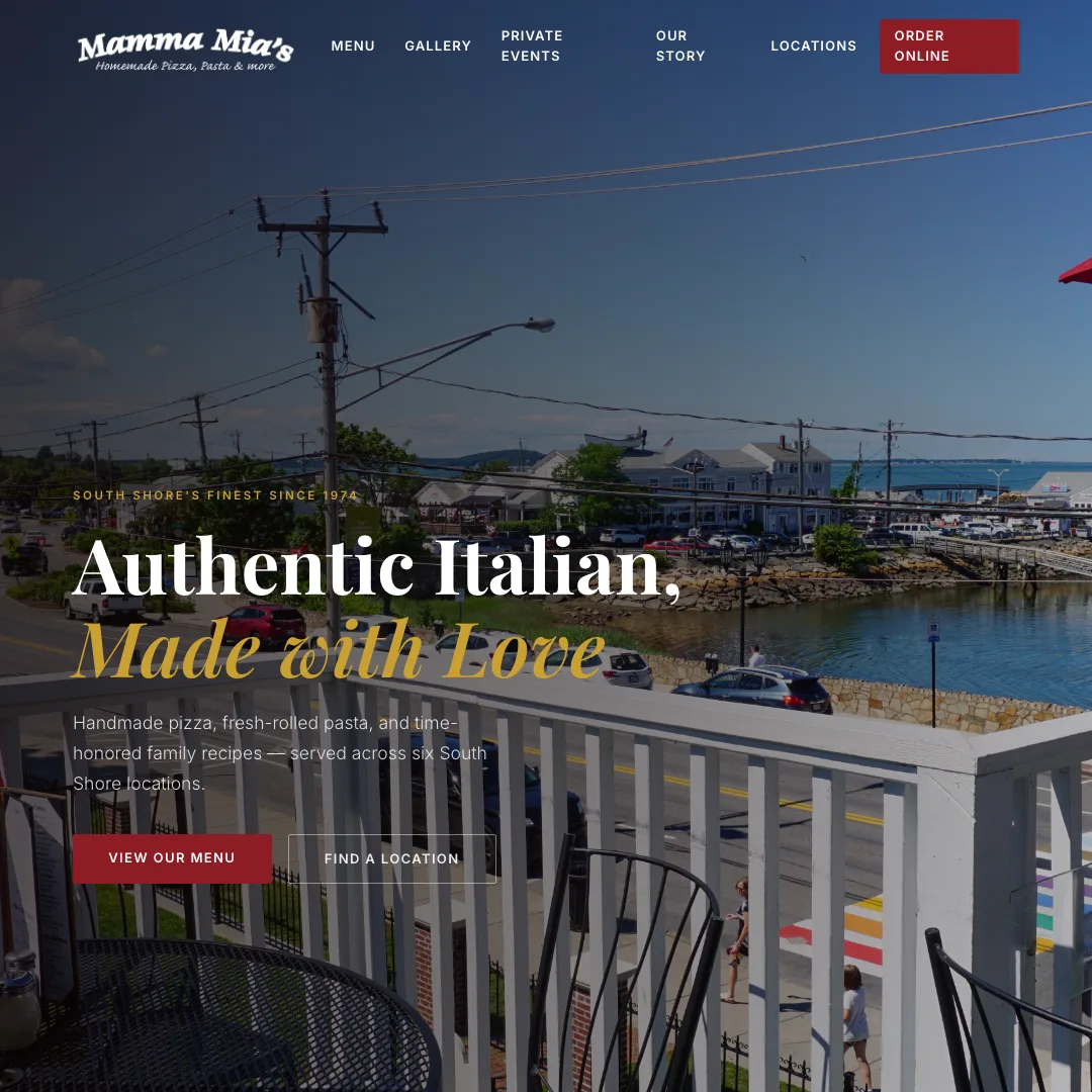Mamma Mia's — new site by Wicked Fast Web
