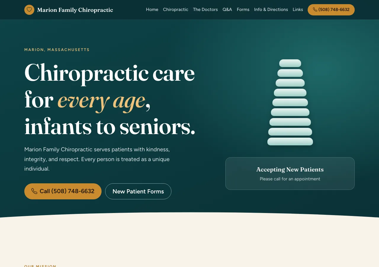 Marion Family Chiropractic — new site by Wicked Fast Web