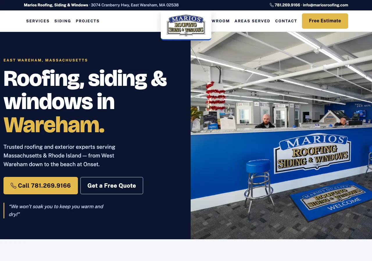 Marios Roofing, Siding & Windows &mdash; your new site