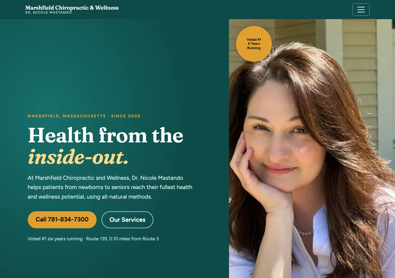 Marshfield Chiropractic and Wellness — new site by Wicked Fast Web