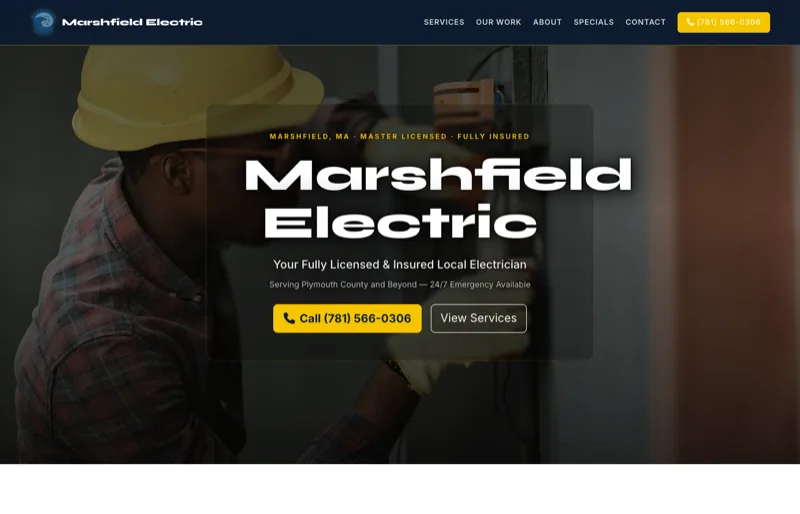 Marshfield Electric — new site by Wicked Fast Web