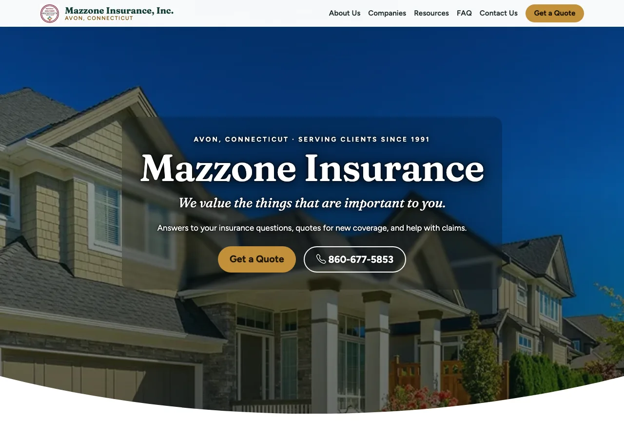 Mazzone Insurance, Inc. — new site by Wicked Fast Web