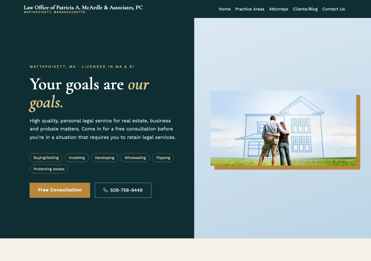 Refreshed website for Patricia McArdle & Associates PC