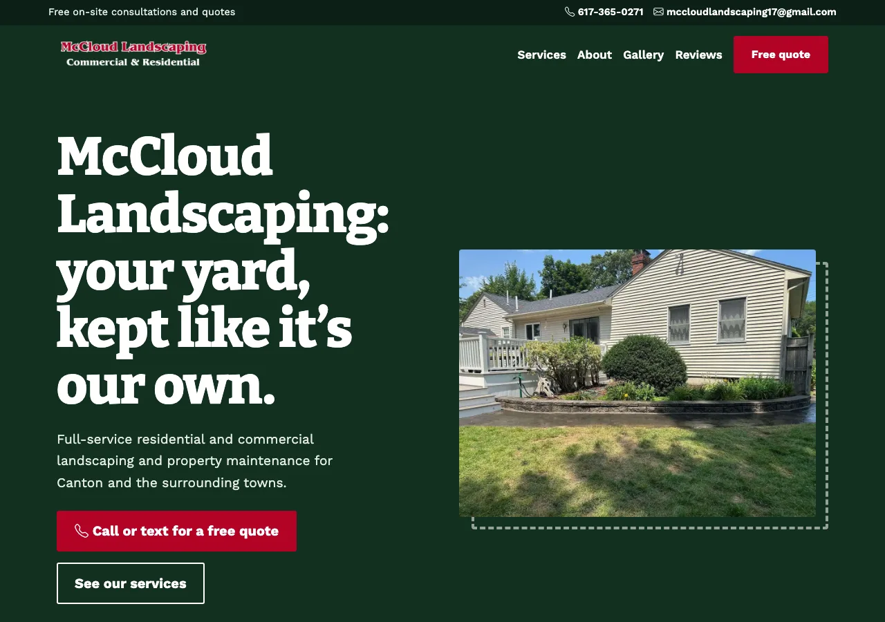 McCloud Landscaping — new site by Wicked Fast Web