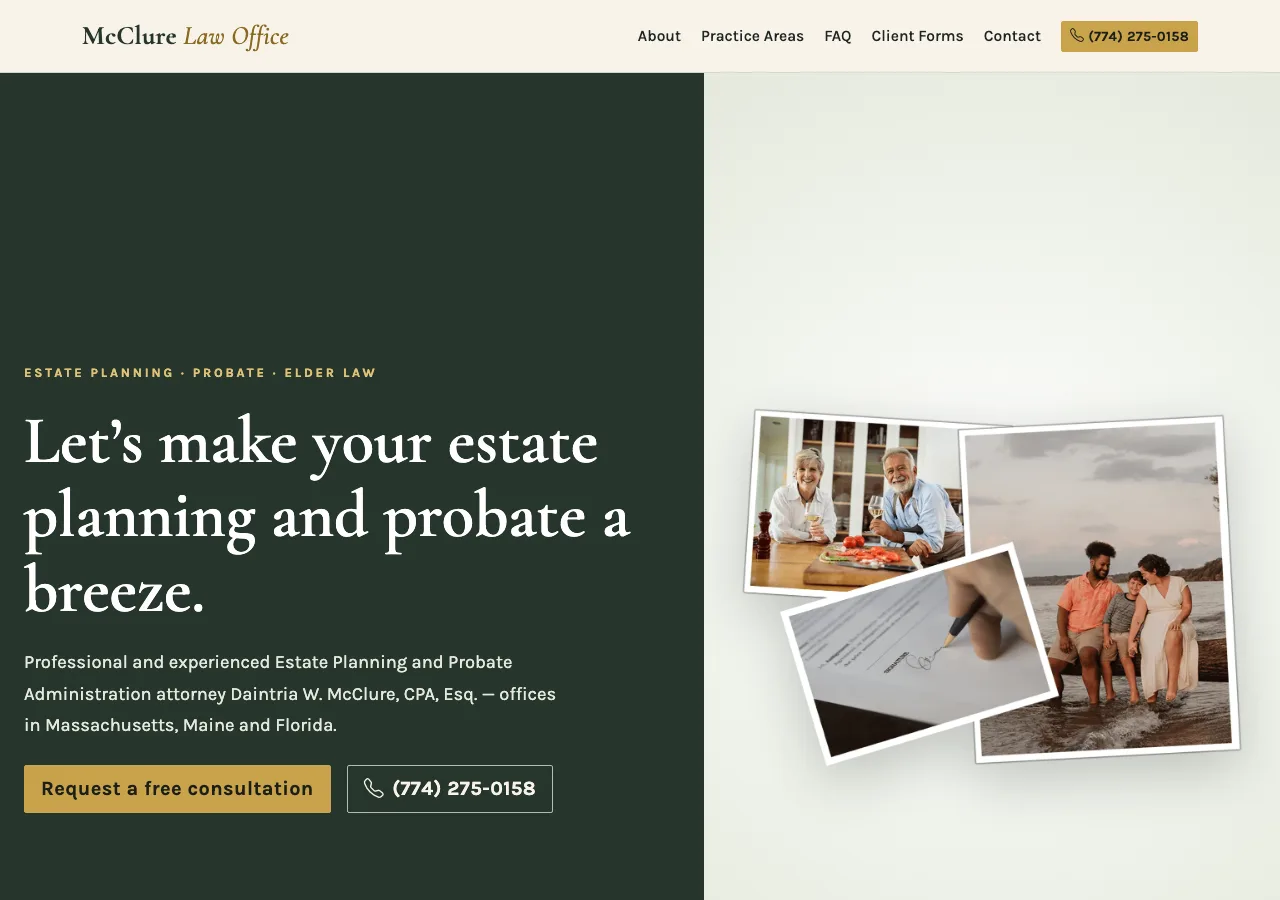 McClure Law Office — new site by Wicked Fast Web