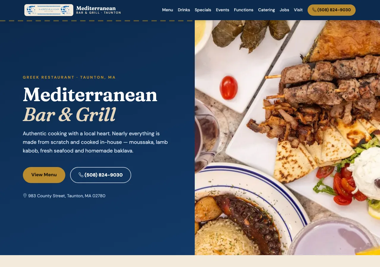 Refreshed website for Mediterranean Bar & Grill