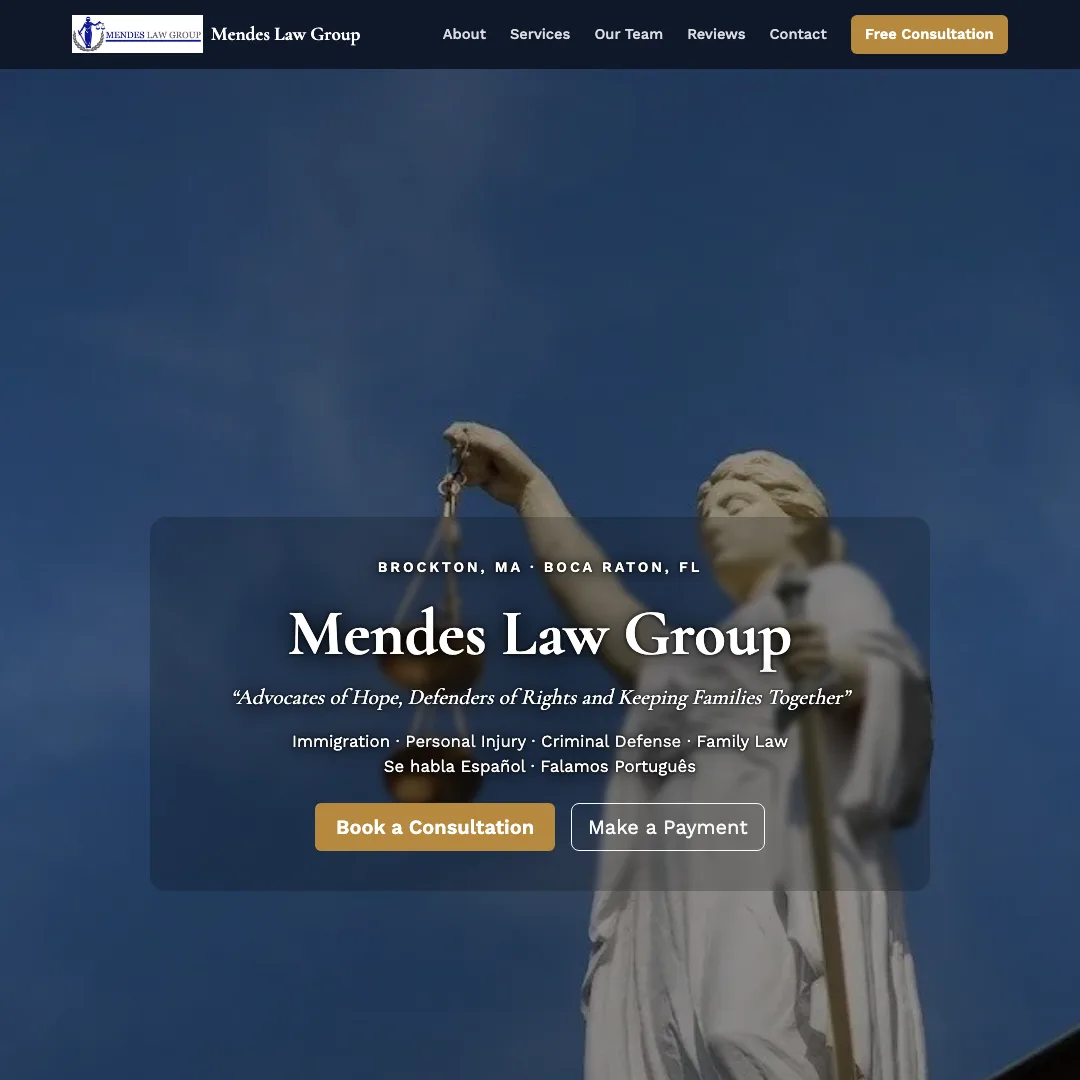 Mendes Law Group — new site