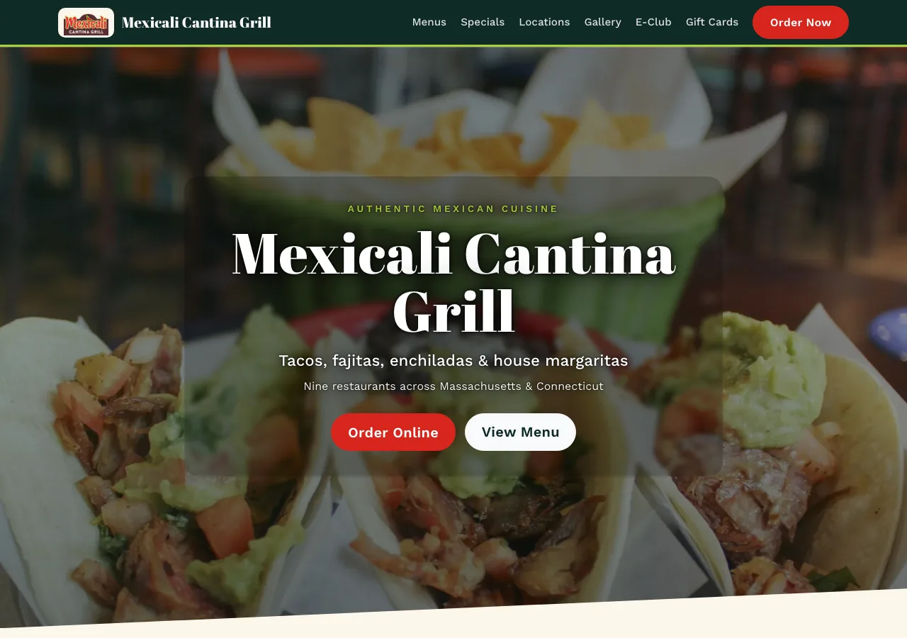 Mexicali Cantina Grill — new site by Wicked Fast Web