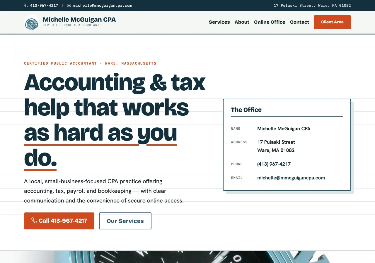 Michelle McGuigan CPA — new site by Wicked Fast Web