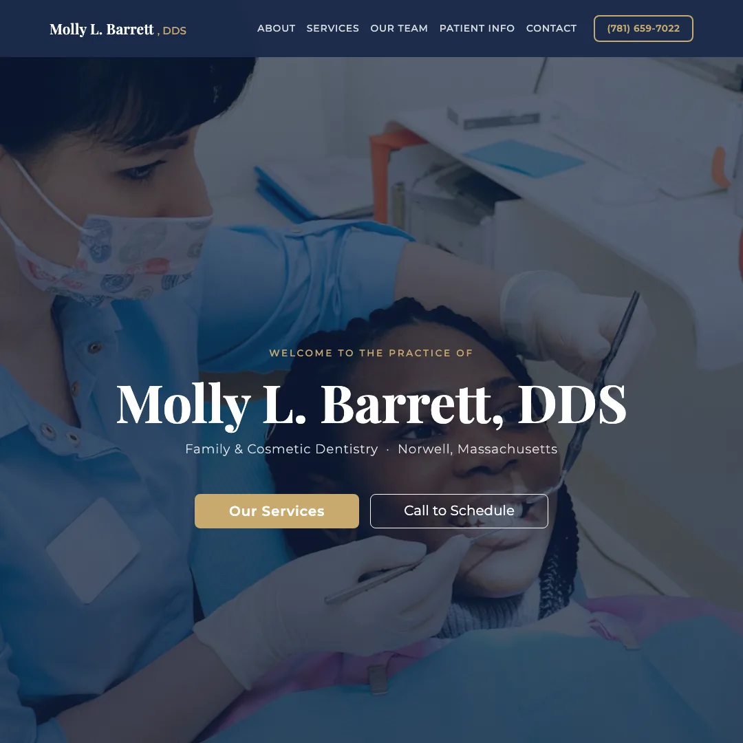 Molly L. Barrett, DDS — new site by Wicked Fast Web
