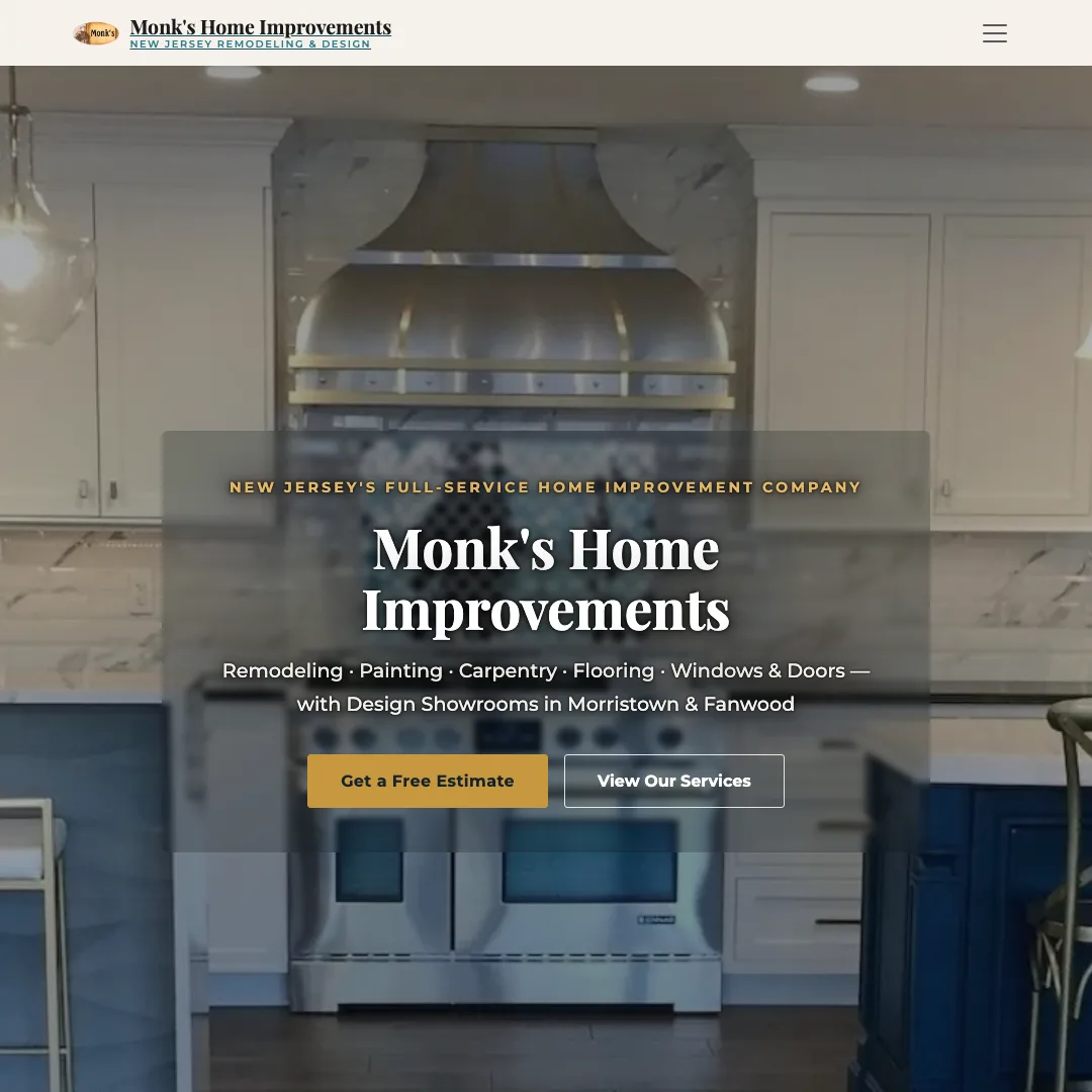 Monk's Home Improvements — new site by Wicked Fast Web