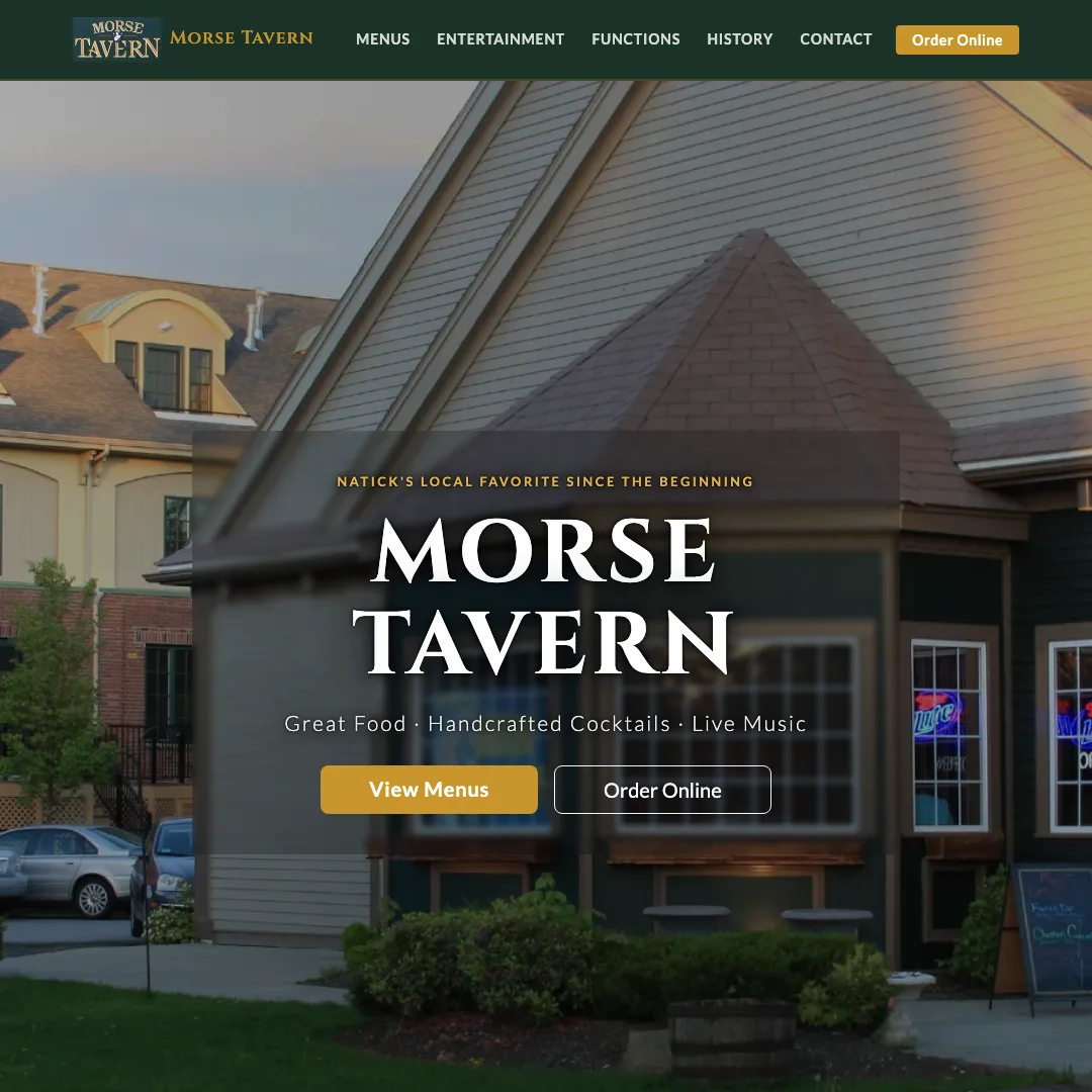 Morse Tavern — new site by Wicked Fast Web