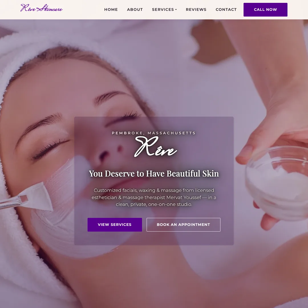 Rêve Skincare — new site by Wicked Fast Web