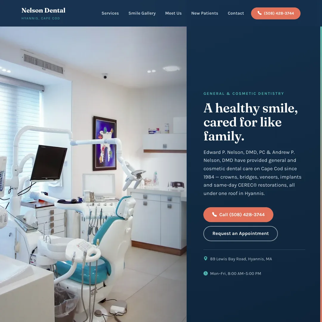 Edward P. Nelson, DMD, PC & Andrew P. Nelson, DMD — new site