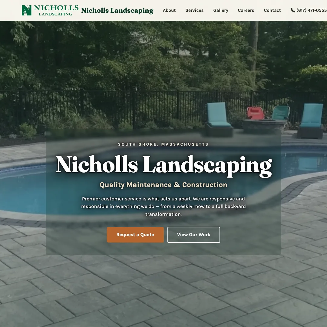Nicholls Landscaping — new site by Wicked Fast Web