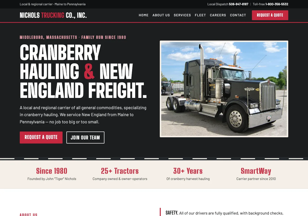Nichols Trucking Co., Inc. &mdash; your new site