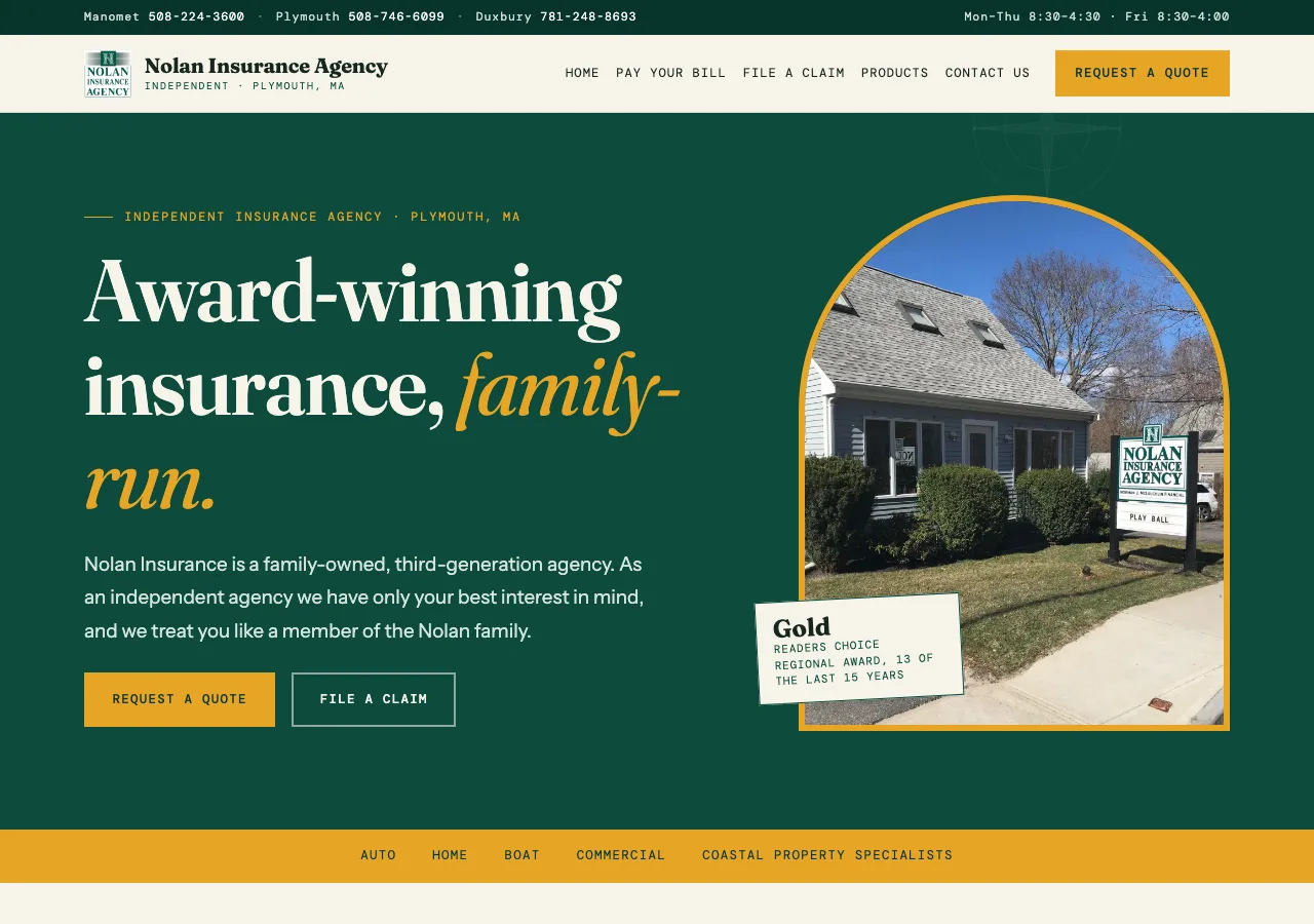 Nolan Insurance Agency &mdash; your new site