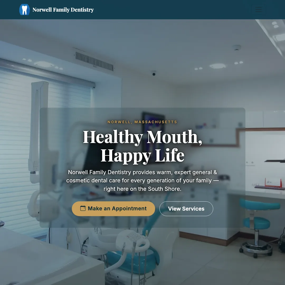 Norwell Family Dentistry — new site by Wicked Fast Web