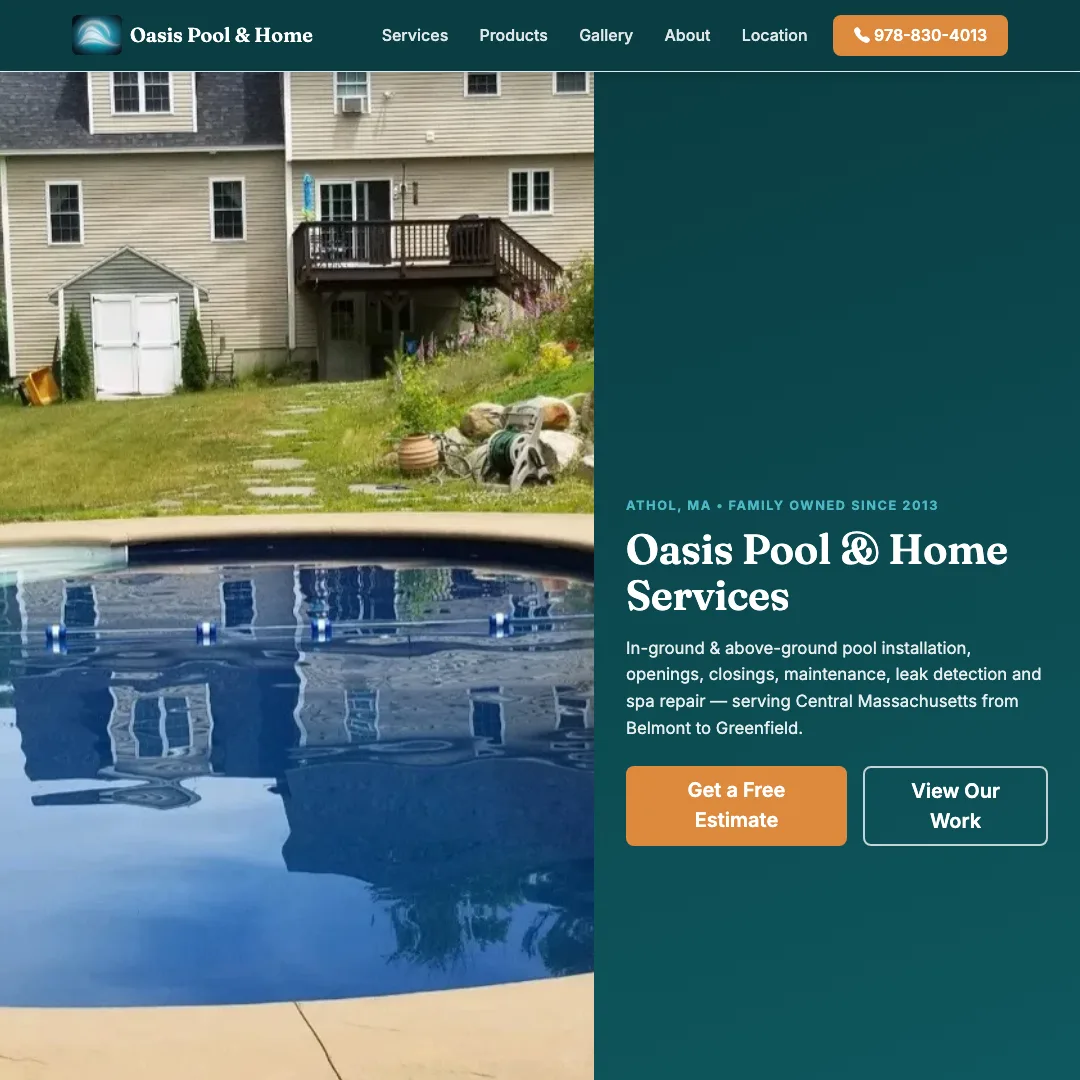 Oasis Pool & Home Services — new site