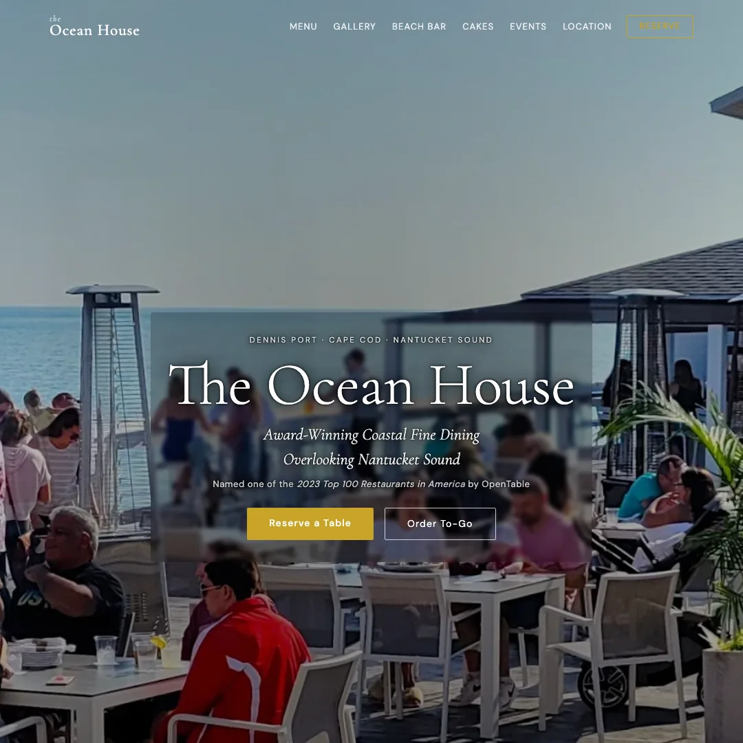 The Ocean House Restaurant — new site by Wicked Fast Web