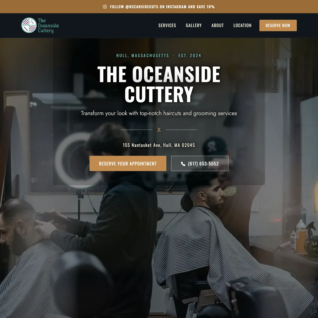 The Oceanside Cuttery — new site by Wicked Fast Web