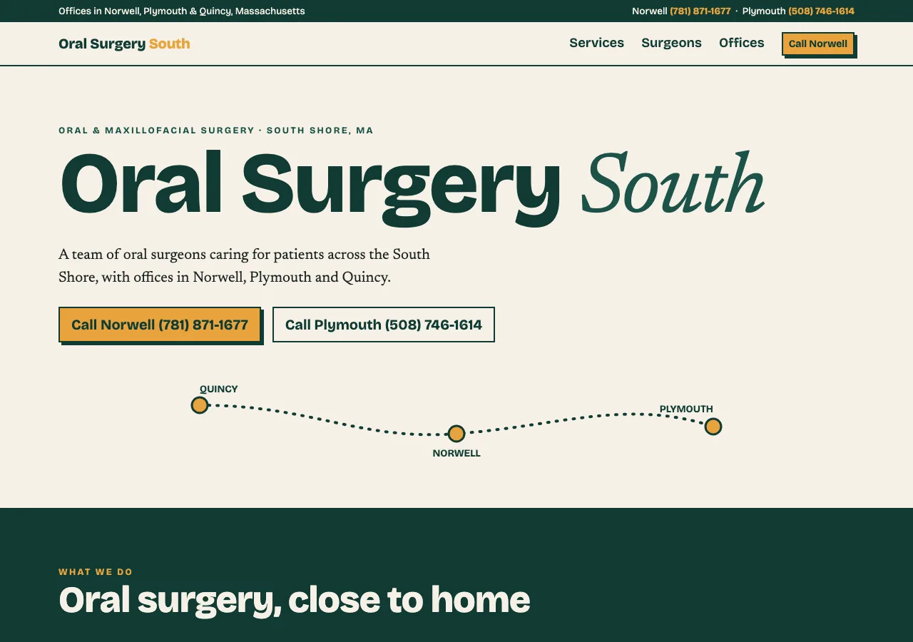 Oral Surgery South — new site by Wicked Fast Web
