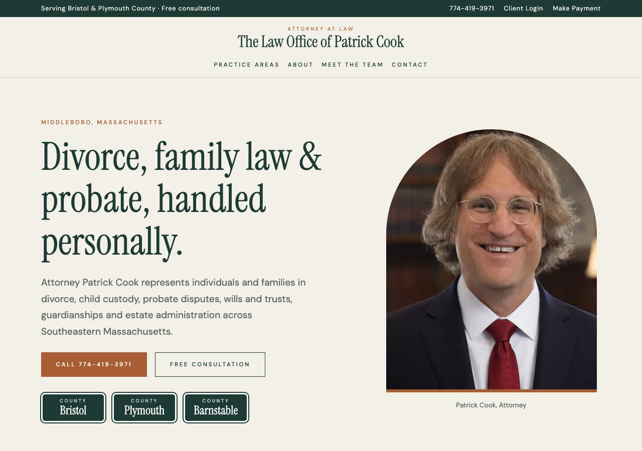 The Law Office of Patrick Cook &mdash; your new site