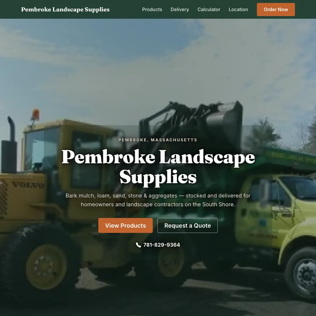 Pembroke Landscape Supplies — new site by Wicked Fast Web