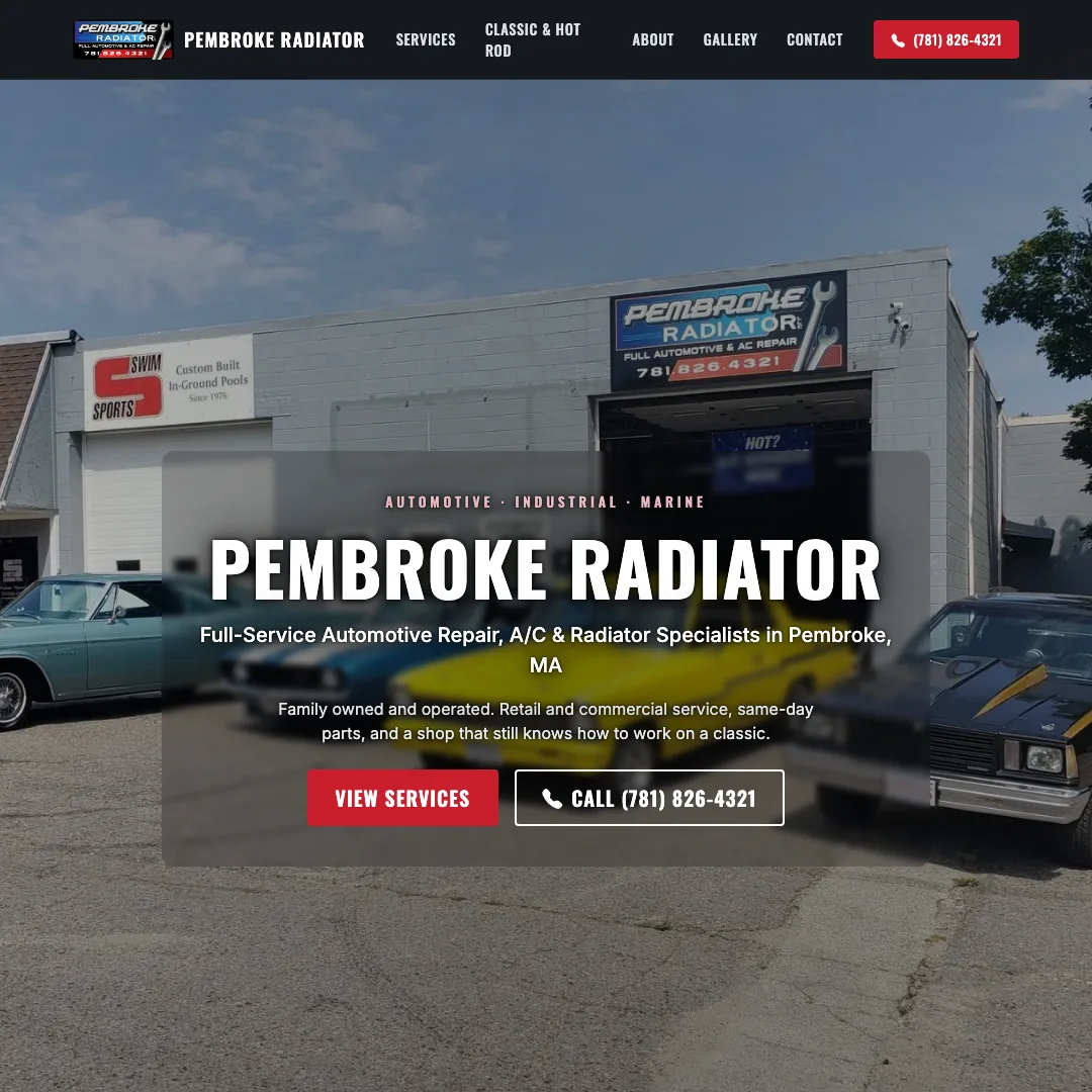 Pembroke Radiator LLC — new site by Wicked Fast Web