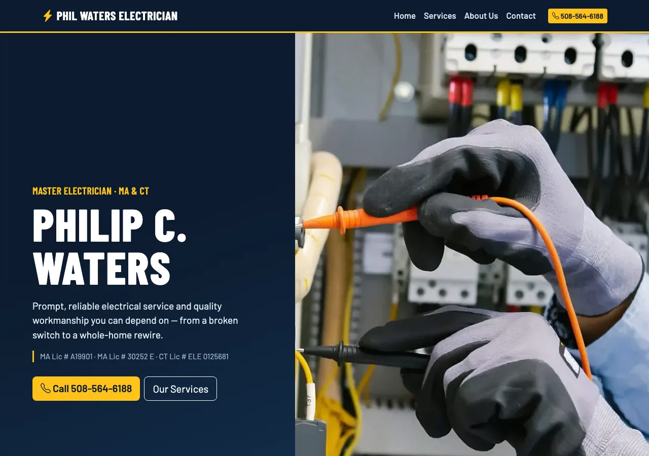 Phil Waters Electrician — see before and after