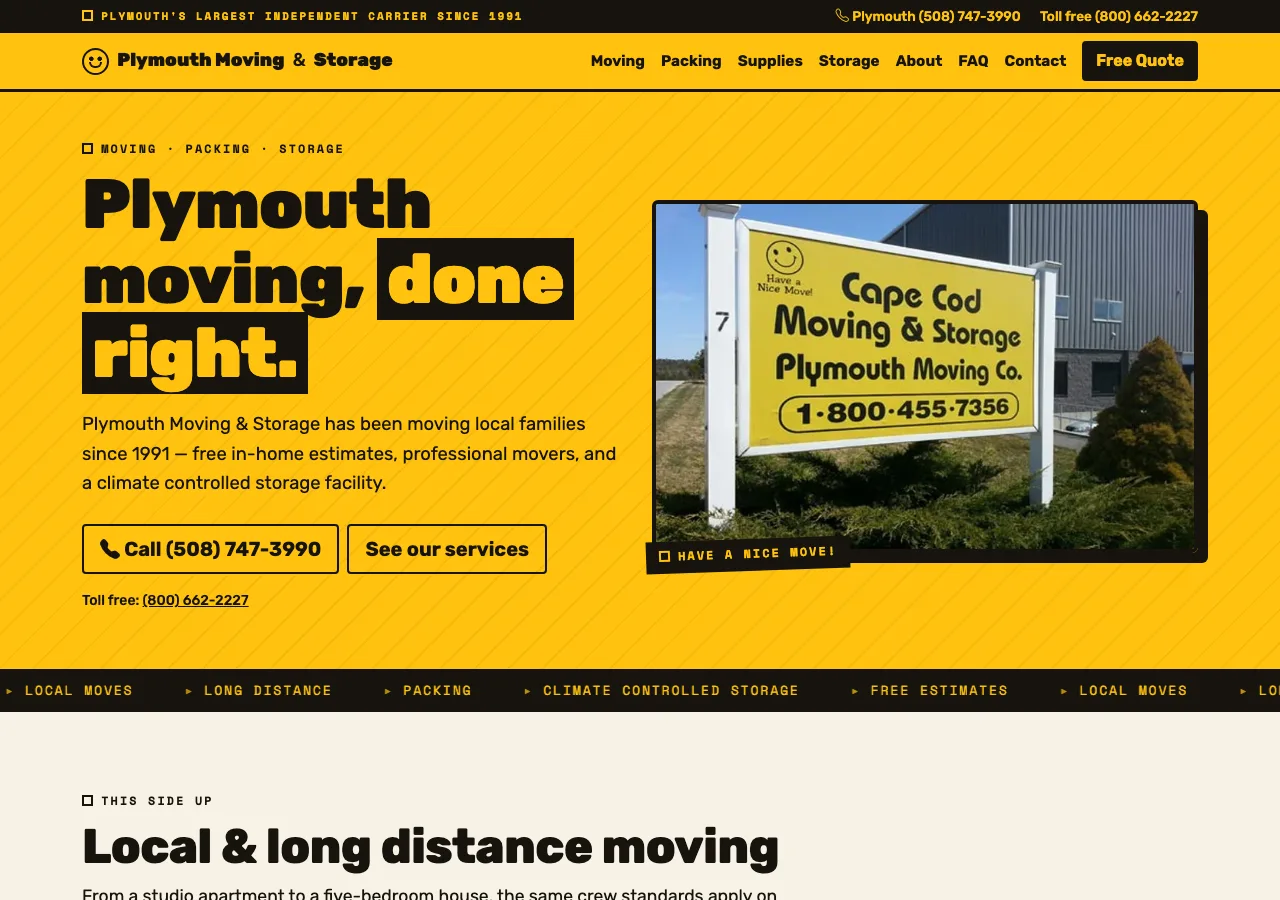 Plymouth Moving & Storage &mdash; your new site