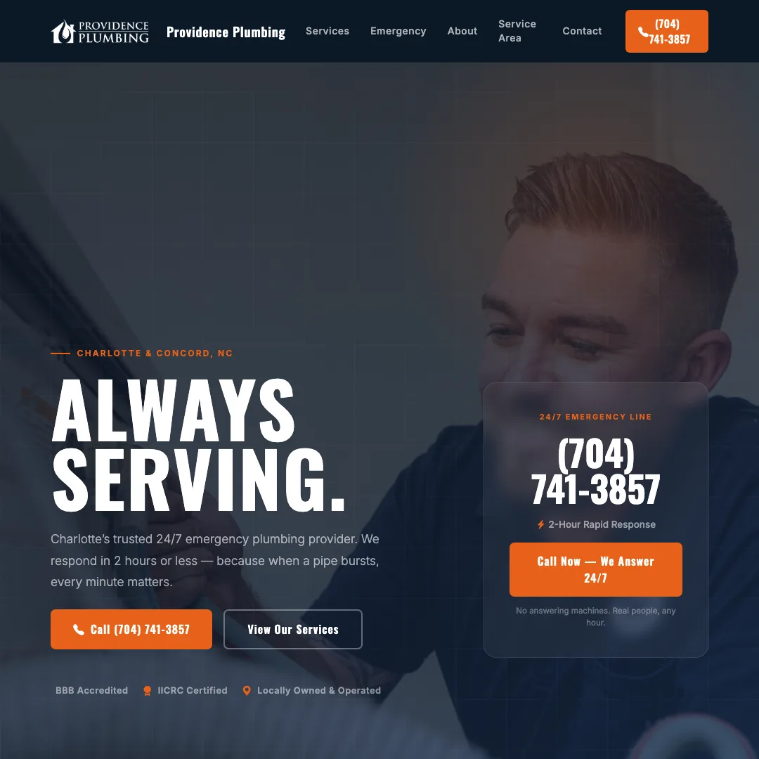 Providence Plumbing — new site by Wicked Fast Web