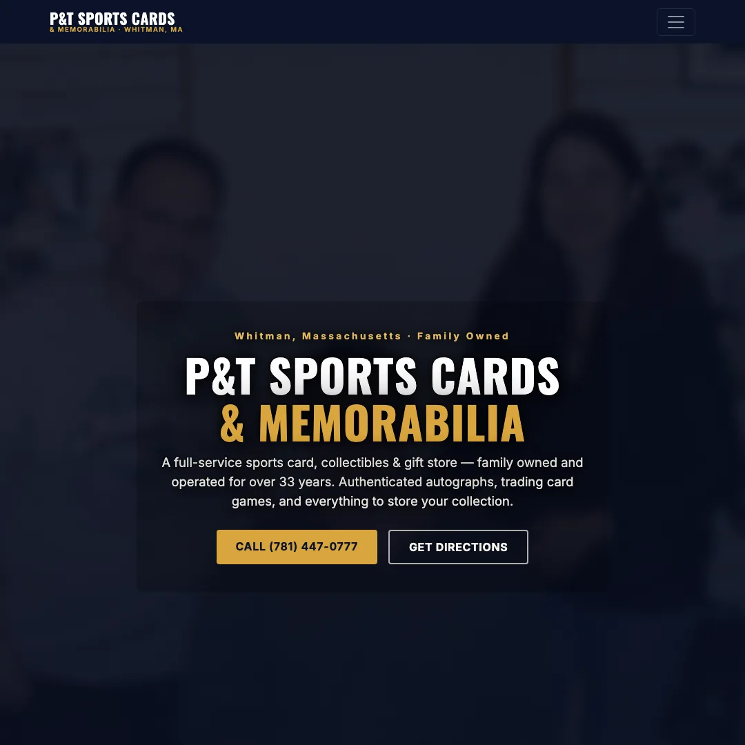P&T Sports Cards & Memorabilia — new site