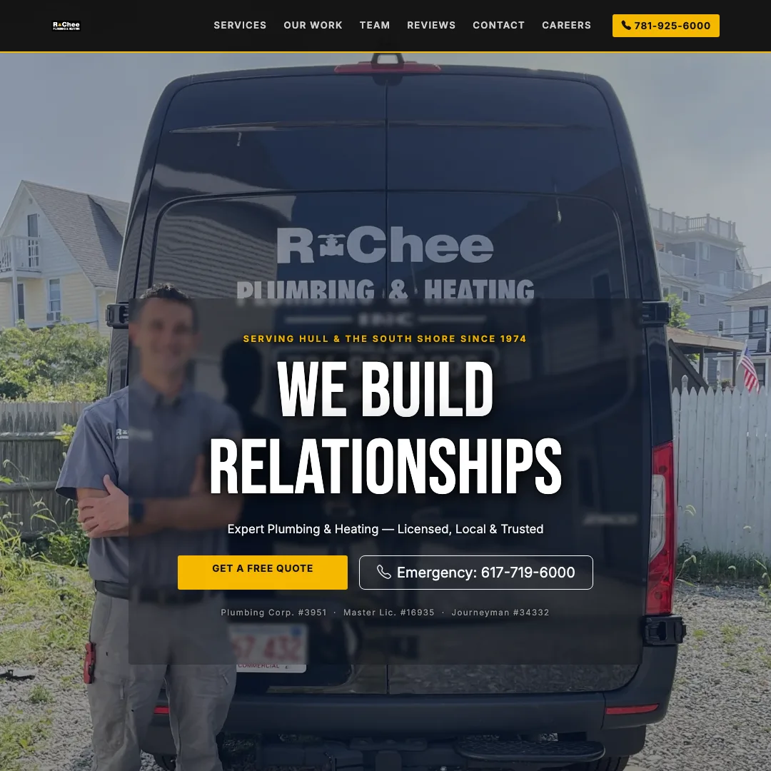 R-Chee Plumbing & Heating — new site by Wicked Fast Web