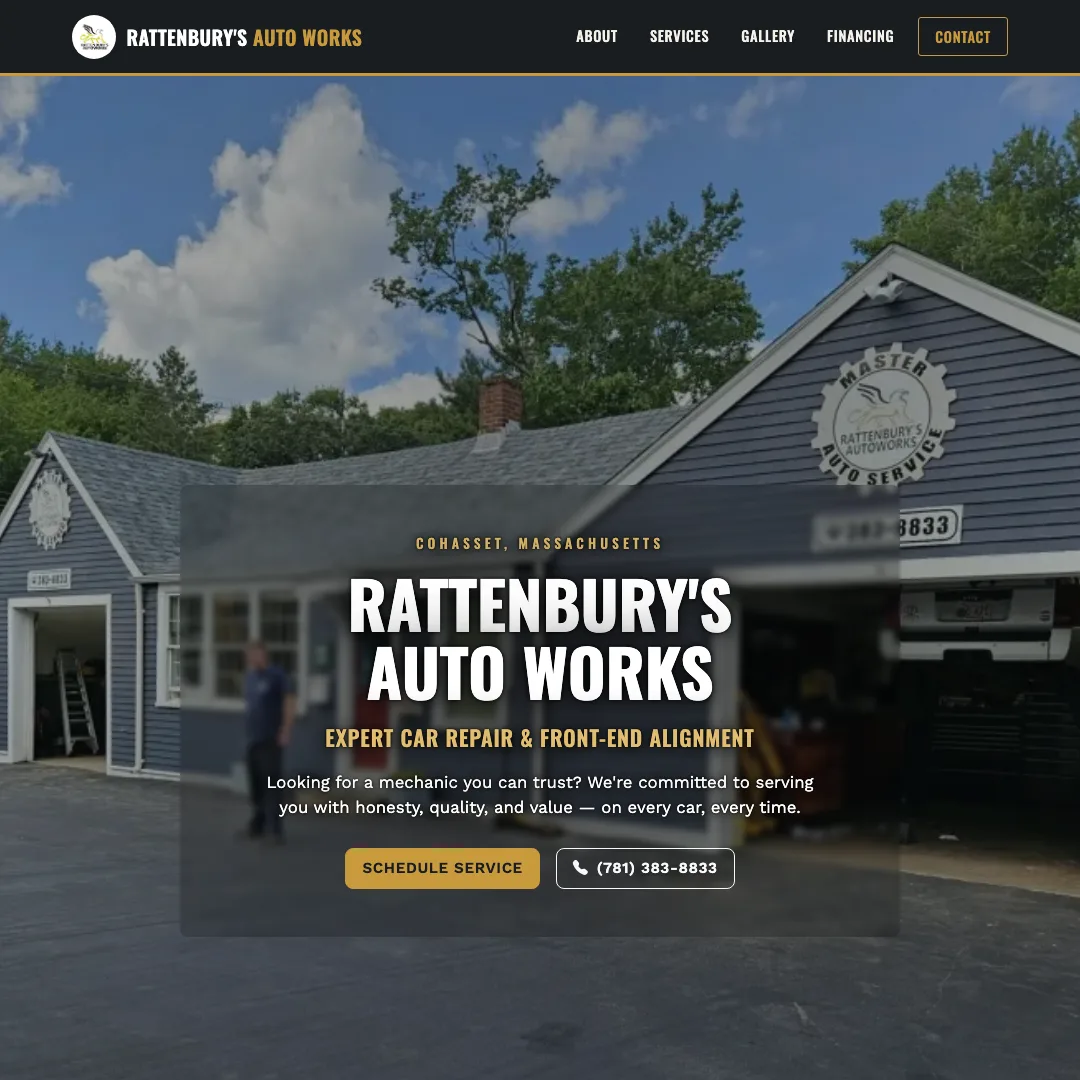 Rattenbury's Auto Works — new site by Wicked Fast Web